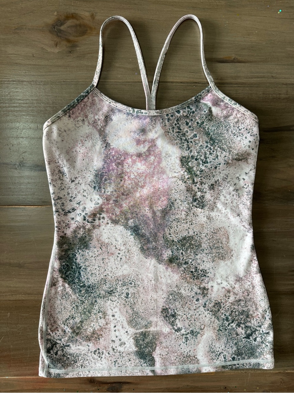 Lululemon Power Y Tank Sugar Crush Multi Women’s 8 Built In Bra